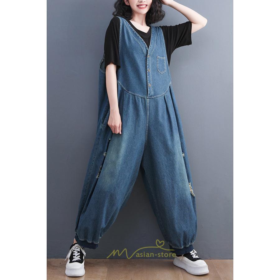 オーバーオール サロペット | サロペット オールインワン レディース 春 デニム オーバーオール おしゃれ パンツ サルエル 体型カバー マタニティ カジュアル 大人 お出かけ 2022新作 秋 人気