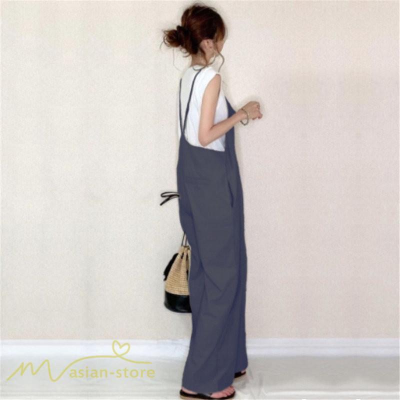 オーバーオール サロペット | オールインワン レディース サロペット シンプル つなぎ きれいめ パンツ 20代 30代 無地 可愛い ロングパンツ 上品 かわいい 5色展開 フリーサイズ シンプル