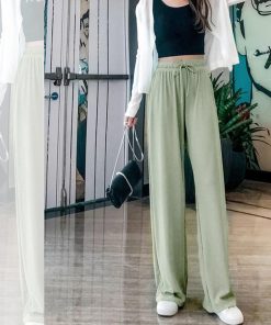 ワイドパンツ | ハイウエスト レディース ストレートパンツ 接触冷感 ロングパンツ ハイウエストサマーパンツ リラックスパンツ