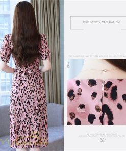 ミディアム | ワンピース レディース 着痩せ サマーワンピース 上品 カジュアルワンピース 上品 大きいサイズ 夏服 レオパード 20代 40代 30代 ミディアムワンピース 膝丈