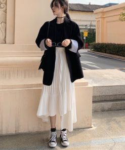 ロングスカート | プリーツ 切り替え 夏