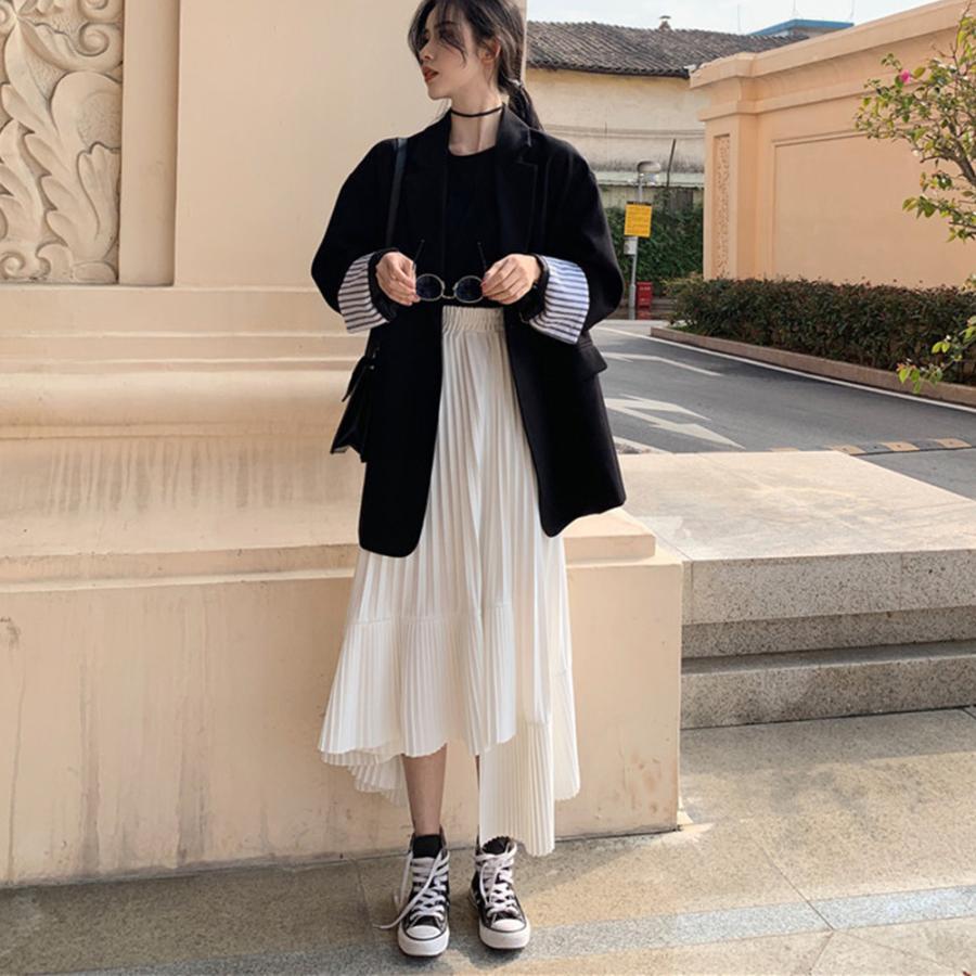 ロングスカート | プリーツ 切り替え 夏