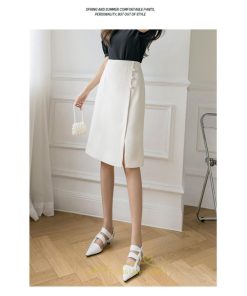 スカート | 膝丈 ひざ丈 Aラインスリット レディース 夏 おしゃれ 夏大人カジュアル 脚長 着痩せ ハイウエスト 上品 春夏秋冬 セクシー