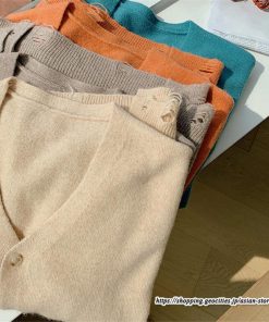 セットアップ | ニットレディース ニットカーディガン ニットスカート ウエストゴム 羽織りニット ダメージ加工 秋冬 長袖 ミモレ丈 無地