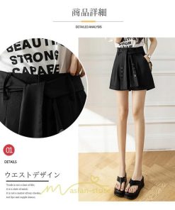 ショートパンツ | パンツ 無地 ベルト 美脚 カジュアル シンプル レディース 春 夏 新作 2022 ボトムス 短パン ゆったり ズボン 日常 お出かけ
