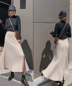 フレアスカート | ニットスカート レディース ハイウエスト フレアスカート