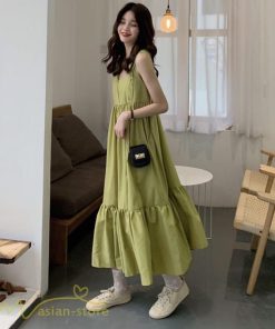 マキシ | 夏ワンピース ノースリーブ ロングワンピース レディース マキシワンピース 可愛い 春 夏 新作 無地 ロング丈 切り替え Aライン ゆったり フリーサイズ フレア