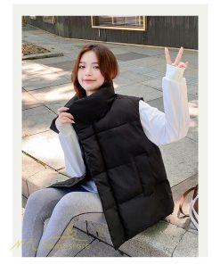 ベスト | ダウンダウン レディース ノースリーブ 秋冬 コーデ 着回し 暖かい スタンドネック 着痩せ 20代 30代 大きいサイズ 黒 韓国風 40代 防寒 白 50代