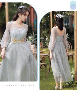 大人 | パーティードレス 結婚式 服装 ドレス フォーマル ワンピース 韓国 ミモレ丈 体型カバー 顔合わせ お呼ばれ 20代 女の子 可愛い 袖あり 30代 40代