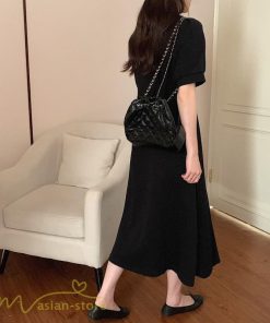 マキシ | ワンピース レディース 半袖 シャツワンピース ロングワンピース 無地 半袖ワンピース シンプル 春 夏 秋 グレー かわいい ブラック フリーサイズ 2色