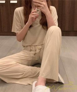 パジャマ ルームウェア | パジャマ レディース 夏 半袖 ルームウェア 涼しい 部屋着 ナイトウェア 寝間着 上下セット 薄手パジャマ 柔らかく軽い薄手の快適Tシャツパジャマ 部屋着
