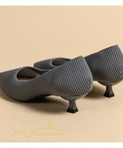 パンプス | ニット26.5cm 大きいサイズレディース 靴 9カラー リブニット 無地 柔らか 歩きやすい スリッポン 履きやすい 痛くない 走れる