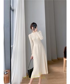 ニットワンピース | レディース 冬 きれいめ ロング おしゃれ 秋冬 長袖 送料無料 可愛い 着痩せ Aライン 20代30代40代50代 韓国風 ハイネック