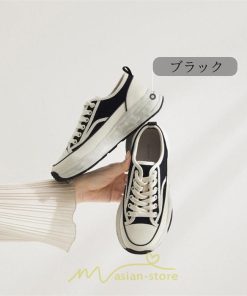 スニーカー | シューズ レディース 靴 レディース靴 帆布 カジュアルシューズ おしゃれ ズック靴 歩きやすい 厚底 春秋 美脚 厚底新作