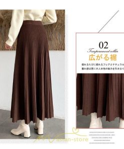 スカート | ロングレディース ニット ハイウエスト Aライン 着痩せ 秋冬新作 あったか 部屋着 おしゃれ ニット 外出 韓国ファッション 可愛い おうち時間