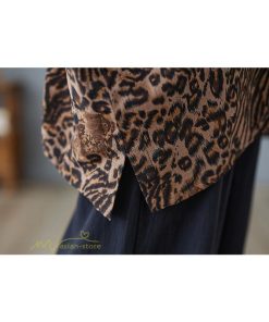 ｔシャツ・カットソー | カットソー レディース Tシャツ Vネック 5分袖 ヒョウ柄 レオパード 20代 30代 着痩せ 体型カバー ゆったり トップス 夏物 フリーサイズ 50代 40代 Vネック