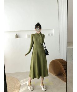 ニットワンピース | ワンピース 春 春服 レディース 長袖 ゆったり 秋 冬 ロング丈無地 20代30代40代50代 可愛い お出かけ 着痩せ 大人 通勤