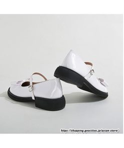 パンプス | ラウンドトゥ ストラップ 厚底 レディースシューズ 太ヒール ぺたんこ ベーシック 黒白蝶 無地 靴 26.5cm 上品 大きいサイズ 大人