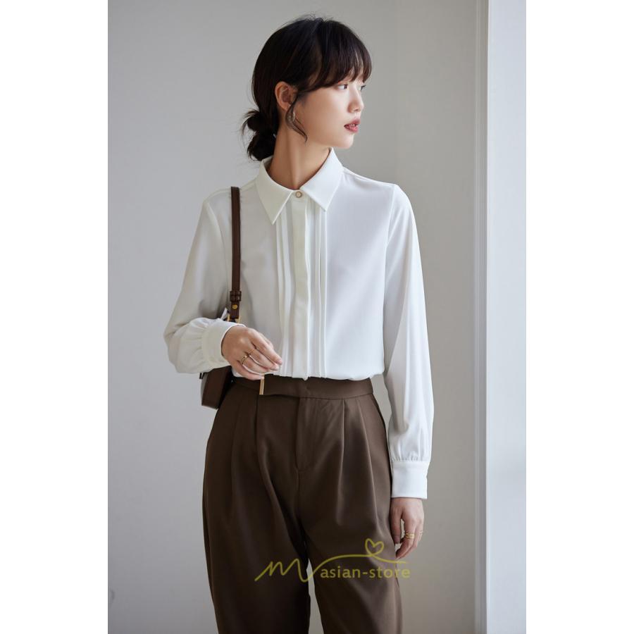 シャツ・ブラウス | ブラウス レディース 長袖 50代 白 シャツ ゆったり トップス きれいめ フォーマル 上品 フェミニン 高品質 20代 30代 お出かけ シフォン 通勤 OL 40代