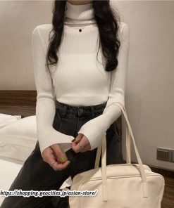 ニット・セーター | カットソー ニット レディース リブニット 長袖 秋冬 春 トップス スリム ストレッチ インナー 無地 プルオーバー 長袖カットソー 長袖ニット 通学通勤 着痩せ