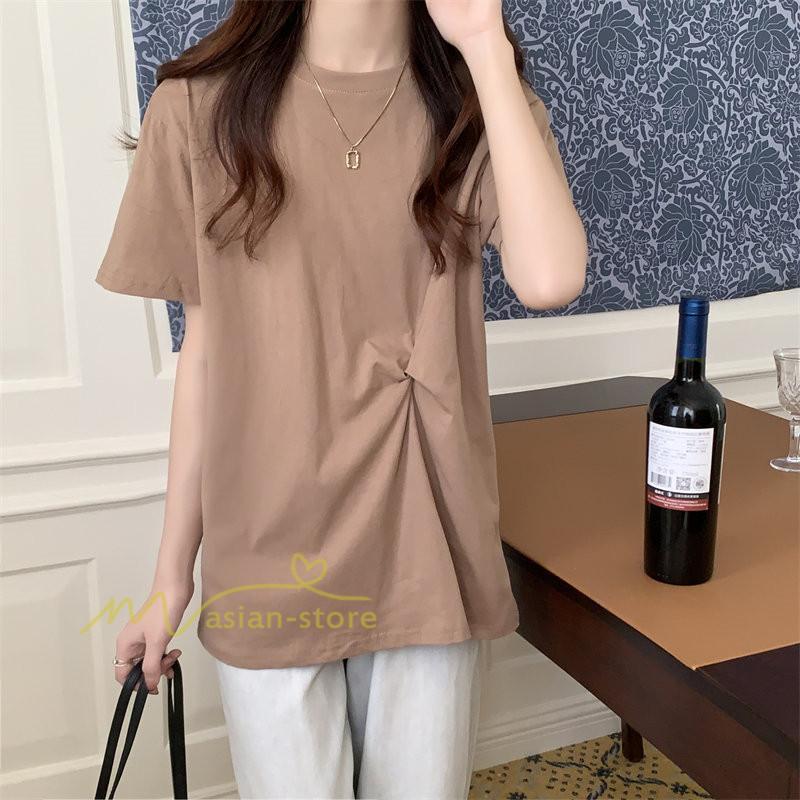 tシャツ・カットソー | Tシャツ カットソー トップス レディース 半袖 無地 春夏新作 オフィス おしゃれ クルーネック シンプル コーデ きれいめ 着痩せ 快適 20代30代40代50代 着回し