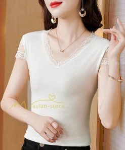 ｔシャツ・カットソー | Ｔシャツ レディース きれいめ 40代 春夏 上品 半袖Tシャツ ブラウス 白トップス オシャレ 韓国風 ママ 20代30代40代50代 フェミニン カットソー レース付き