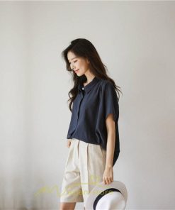 シャツ・ブラウス | ブラウス トップス 半袖 レディース 韓国風 2022新作 体型カバー シャツ 20代 30代 40代 50代 60代 大人 無地 可愛い ゆったり 夏 春 夏服 おしゃれ