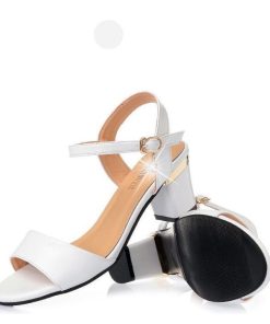 サンダル ミュール | サンダル チャンキーヒール ストラップ 太ヒール ストラップサンダル ミドルヒール 大きいサイズ 黒サンダル 白サンダル 無地 大人 22cm 26cm オフィス