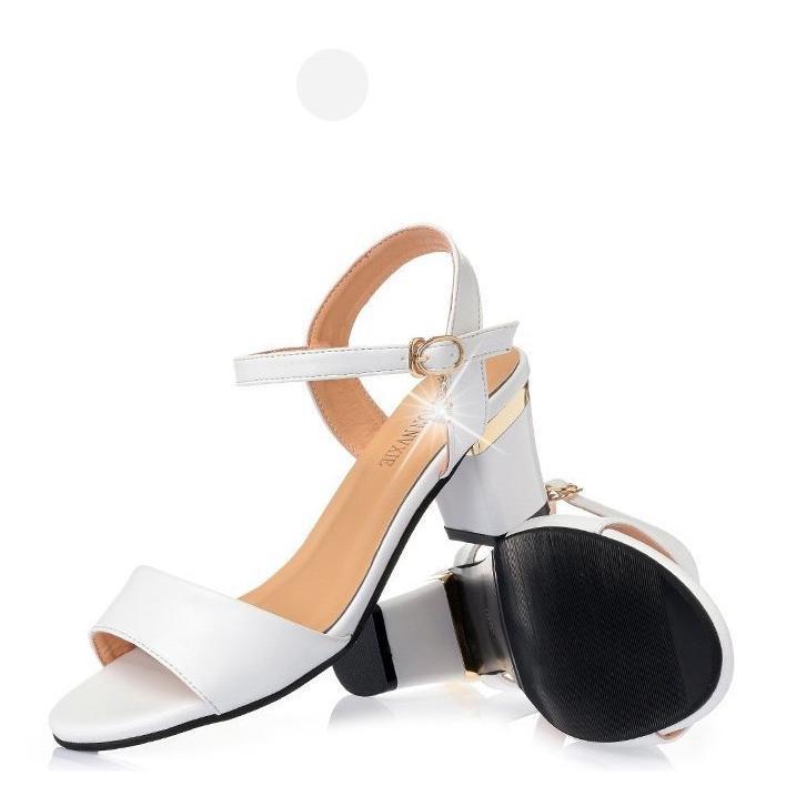 サンダル ミュール | サンダル チャンキーヒール ストラップ 太ヒール ストラップサンダル ミドルヒール 大きいサイズ 黒サンダル 白サンダル 無地 大人 22cm 26cm オフィス