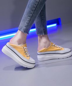 スニーカー | 厚底シューズ キャンバス厚底レディース レースアップ ラウンドトゥ 滑り止めソール ウォーキングシューズ スニーカー スポーツ