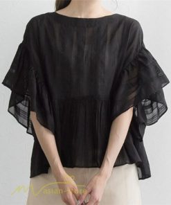 シャツ・ブラウス | シャツ ブラウス レディース きれいめ 春秋 40代 30代 韓国風 フレア 通勤 女性 服装 スーツ 大人 無地 着痩せ オフィスカジュアル 半袖ブラウス 上品 春夏