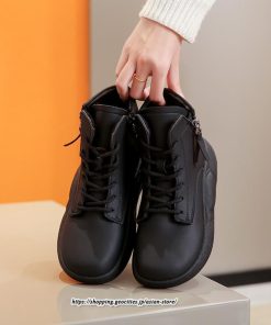 ブーツ | ムートンレディース ショート 編み上げ ジッパー付き スニーカー カジュアル 歩きやすい 秋 2022新作 冬 痛くない 内ボア