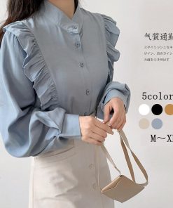シャツ・ブラウス | ブラウス レディース きれいめ 40代 春秋 上品 無地 ブラウス 長袖 ゆったり オシャレ 韓国風 通勤 大人 着痩せ 50代 バルーンスリーブ 30代 韓国ファッション