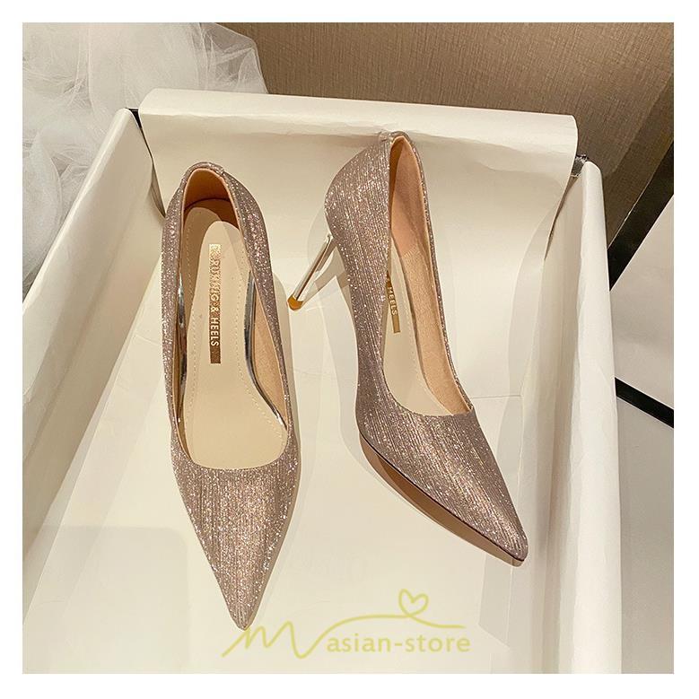 パンプス | 結婚式 ハイヒール 可愛い パーティー ヒール 痛くないハイヒール 靴 細見え おしゃれ 歩きやすい ピンク 幅広 シルバー ゴールド きらきら