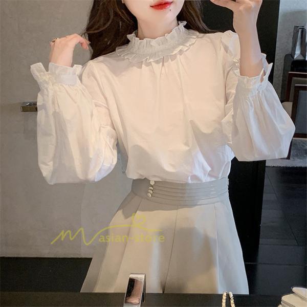 シャツ・ブラウス | ブラウス レディース きれいめ 40代 春秋 上品 無地 ブラウス 長袖 ゆったり オシャレ 韓国風 通勤 着痩せ フェミニン 30代 大人 カジュアル レース付き 50代