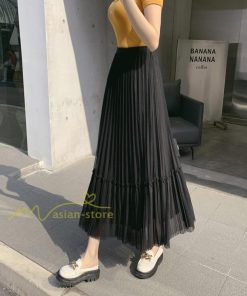 スカート | レディース チュール春夏 コーデ ウエストゴム ロングフレア着痩せ 通勤 マキシ カジュアル 20代30代40代50代 プリーツ