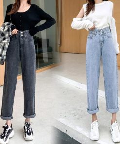 デニム | ハイウエスト ストレート デニムパンツ