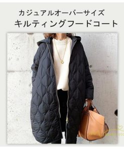 ダウンジャケット コート | キルティングコート ダウン ダウンジャケット フード付き ロング丈 ゆったり ダウンコート 中綿ジャケット 防風 中綿コート 防寒 アウター 30代40代50代