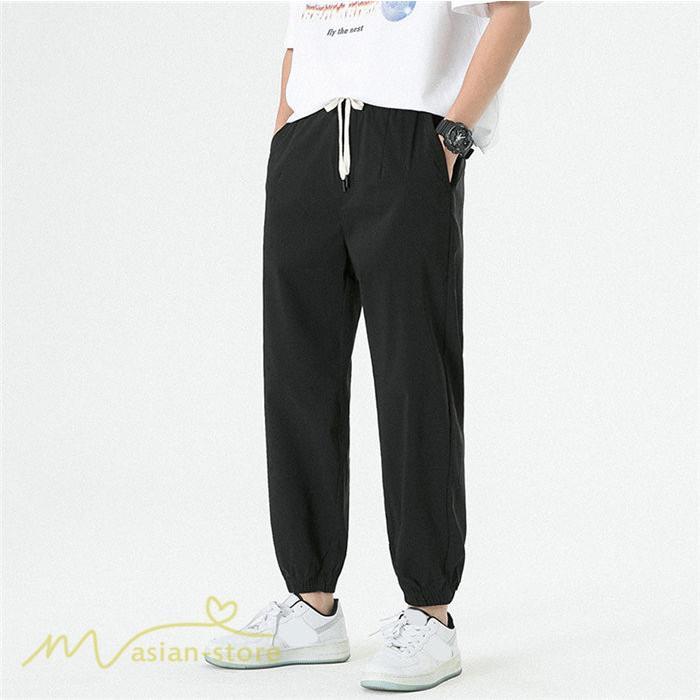 チノパン | テーパードパンツ 涼しい 薄手 アンクルパンツ メンズ テーパード ロングパンツ 無地 着痩せ サマーパンツ 夏 30代 ウエストゴム 新作 カジュアルパンツ 20代