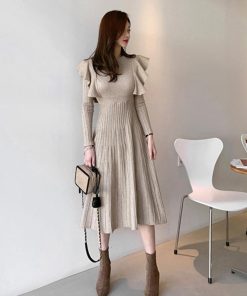 ワンピース | ショルダーフリルニットワンピース新作