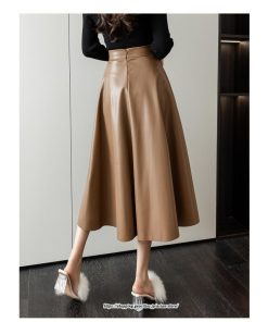 スカート | ロングレザーフレアAライン秋 冬 レディース ロング丈 着痩せ 20代 30代 40代 2022年 50代 送料無料