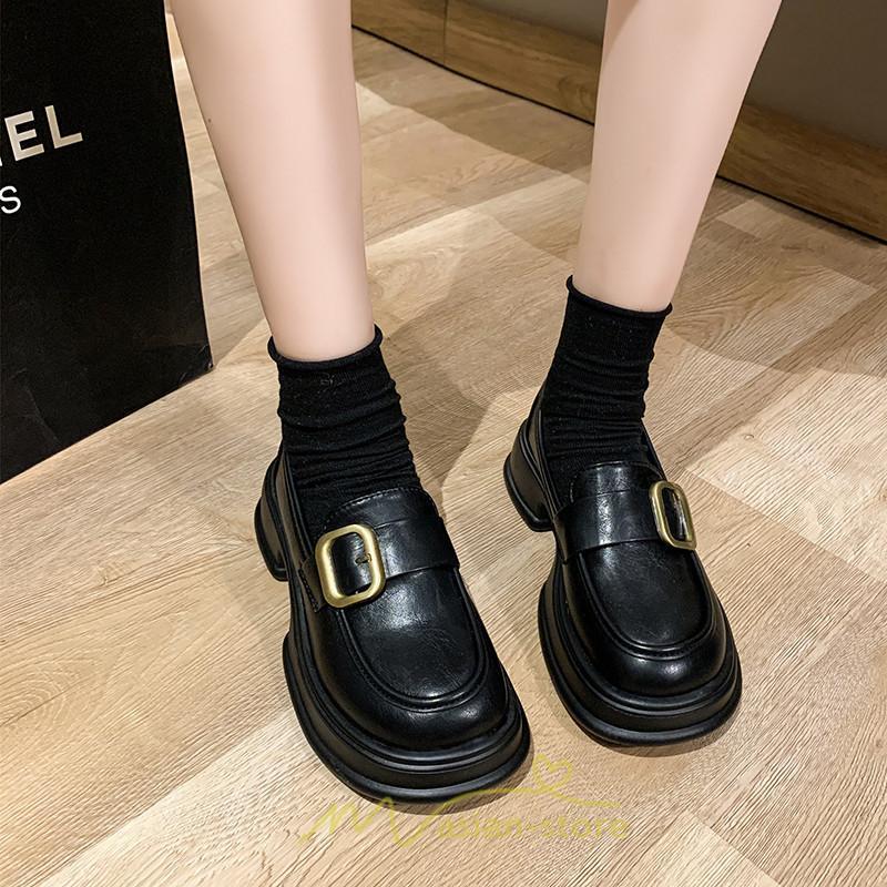 ローファー | レディース 靴 シューズ レザー調 合皮 厚底 履きやすい 韓国風 人気 クラシック 可愛い パンプス 通勤 春 夏 通学 冬 学生靴 秋