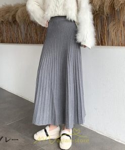 スカート | ロングレディース ニット ハイウエスト Aライン 着痩せ 秋冬新作 あったか 部屋着 おしゃれ ニット 外出 韓国ファッション 可愛い おうち時間