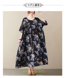 マキシ | マキシワンピース レディース リゾートワンピース 半袖 マキシワンピース ロングワンピース 春夏 黒 旅行用 着痩せ 丸首 体型カバー サイドポケット ぽっちゃり