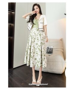 スカート | レディース ロングハイウエスト Aライン 花柄 秋 冬 ボトムス カジュアル 大人 可愛い お出かけ デイリー フェミニン おしゃれ きれいめ