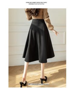 スカート | レディース 秋 冬 秋冬 ミモレ丈 膝丈 ロング 無地 ミディアム丈 ひざ丈 厚手 Aライン ハイウエスト 2022年秋冬 通学 暖か おしゃれ 通勤 ラシャ