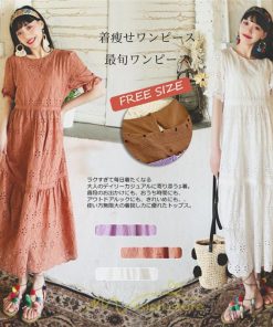マキシ | ワンピース 夏 レース 半袖 ロングワンピ ワンピ ロング丈ワンピース ロングワンピース 無地 可愛い ナチュラル きれいめ 外出 大人 お出かけ かわいい 着痩せ