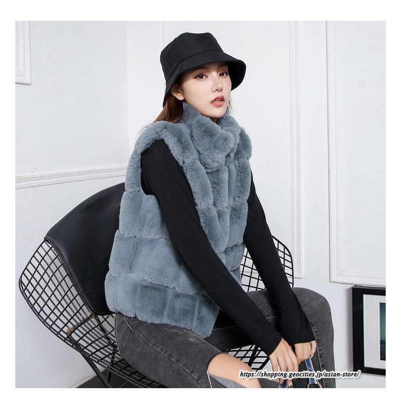 ベスト | ボリュームフェイクファーファー毛皮レディース 冬 フェイクファー 毛皮コート アウター ノースリーブ ふわふわ ジレ 前開き 秋冬