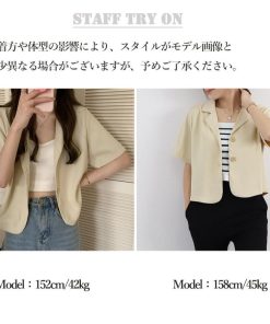 テーラードジャケット | ベーシッククロップド丈半袖ジャケット