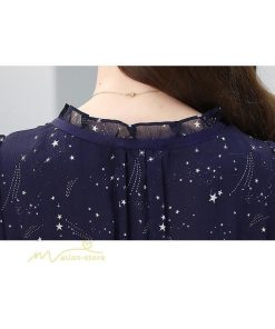 ミディアム | サマーワンピース レディース 半袖 薄手 透け感 Vネック おしゃれ カジュアル ミディアムワンピース フレア 大きいサイズ 星柄 XXL きれいめ 可愛い ワンピース